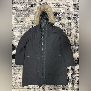 Lauren Ralph Lauren Black Parka w/ Detachable Faux Fur Trimmed Hood Size XL